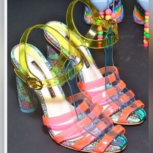 Sophia Weber Pineapple Jelly Strappy Heeled Sandal. 38 1/2